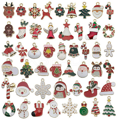 Christmas Alloy Enamel Pendants ENAM-G234-01I-1