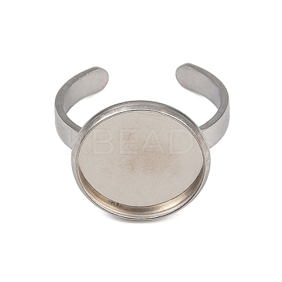 304 Stainless Steel Cuff Ring Components STAS-D372-07P-05-1