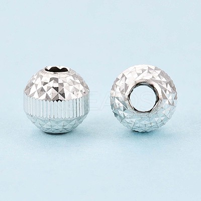 Textured 925 Sterling Silver Beads STER-T008-47S-1