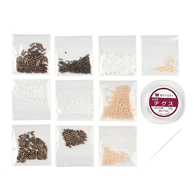 MIYUKI Seed Beads DIY Flower Pattern Decoration Kits DIY-H165-02-1