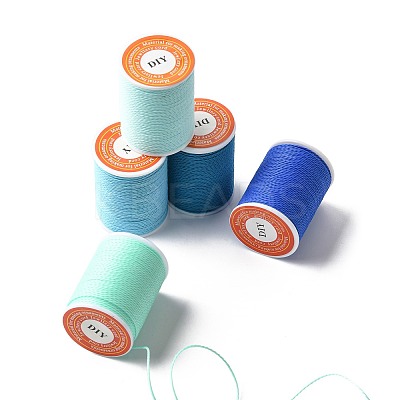 5 Rolls 5 Colors Round Waxed Polyester Cord YC-FS0001-02C-1