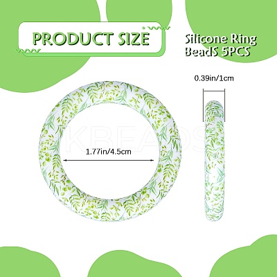 5Pcs Ring Food Grade Eco-Friendly Silicone Focal Beads JX894N-1