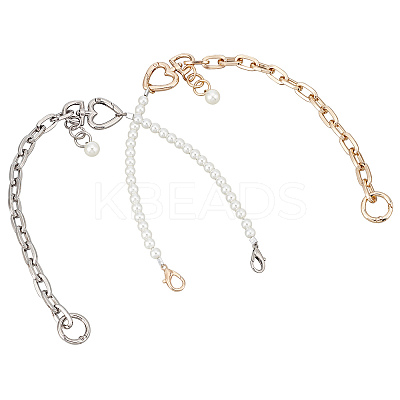 2Pcs 2 Colors ABS Imitation Pearl Bag Chain FIND-WR0004-49-1