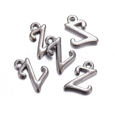 Gunmetal Plated Alloy Letter Pendants LS-PALLOY-J718-01B-Z-1