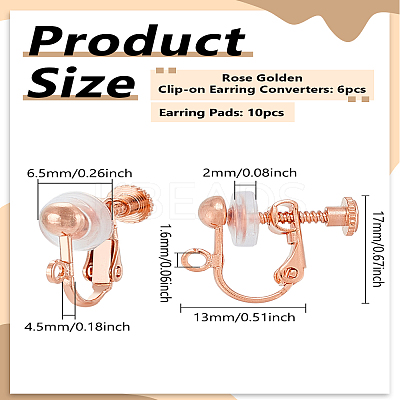 Brass Clip-on Earring Findings KK-LP0002-11RG-1