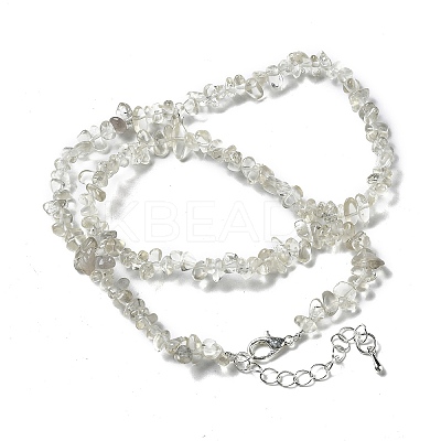 Natural Supper 7 Rutilated Quartz Chip Beaded Necklaces for Men Women NJEW-G159-01C-1