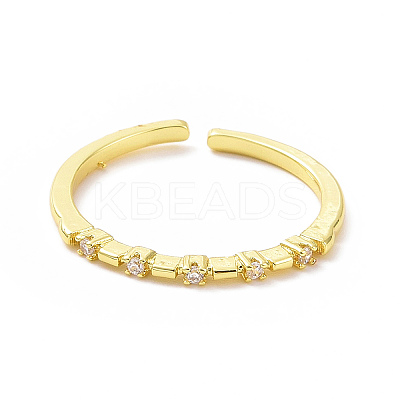 Clear Cubic Zirconia Thin Open Cuff Ring LS-RJEW-H127-36G-1