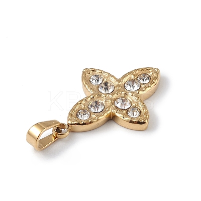 Ion Plating(IP) 304 Stainless Steel with Crystal Rhinestone Pendants STAS-G307-01G-1