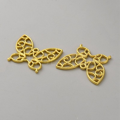 Butterfly Zinc Alloy Open Back Bezel Pendants FIND-WH0016-61E-G-1