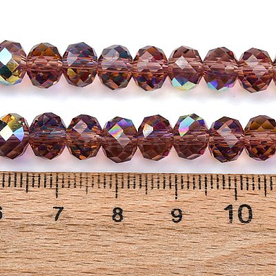 Electroplate Transparent Glass Beads Strands EGLA-A046-01C-11-1