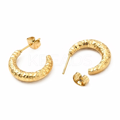 Ion Plating(IP) 304 Stainless Steel Crescent Moon Stud Earrings EJEW-F283-05G-1
