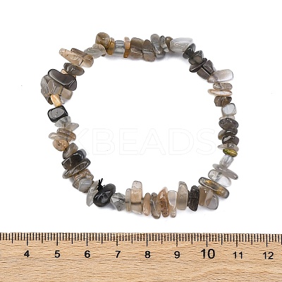 Natural Moonstone Chip Beaded Stretch Bracelets for Women Men BJEW-L038-01D-1