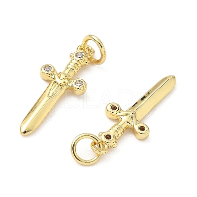 Brass Micro Pave Cubic Zirconia Pendants KK-Z120-54G-01-1