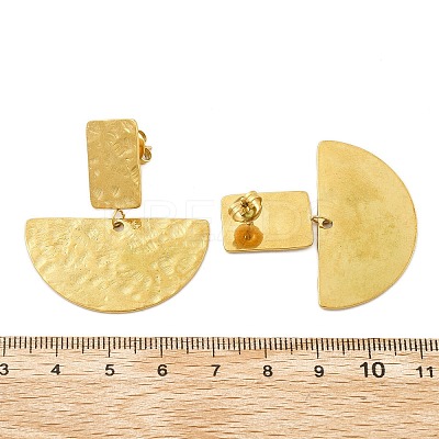 304 Stainless Steel Dangle Stud Earrings for Women EJEW-K268-12B-G-1