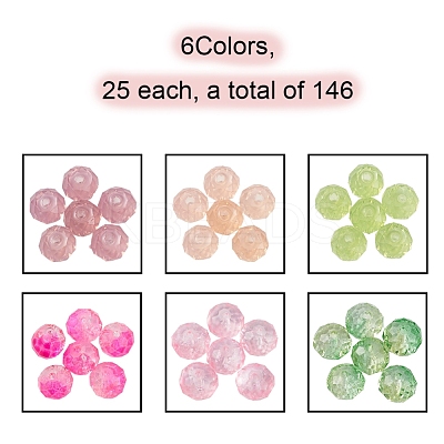 6 Style Imitation Gemstone & Opal Style Resin Beads and Glass Beads RESI-YW0001-14-1