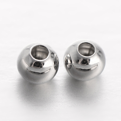 Round Brass Spacer Beads KK-L129-37P-1