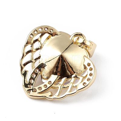 Real 18K Gold Plated Rack Plating Brass Micro Pave Clear Cubic Zirconia Pendants KK-C015-29G-12-1