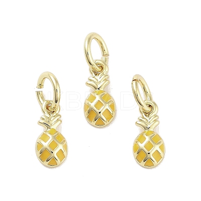 Rack Plating Brass Enamel Charms KK-M293-45G-1