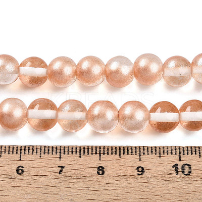 Baking Paint Transparent Glass Beads Strands DGLA-N011-8mm-04-1