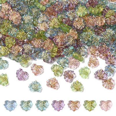 250Pcs 5 Colors Plating Transparent Acrylic Beads OACR-YW0002-19-1