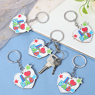 6Pcs Blue Beard Keychain: Perfect Gift for Father's Day AJEW-SP0001-39-1