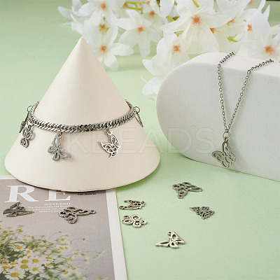 36Pcs 6 Style 201 Stainless Steel Pendants STAS-PJ0001-29-1