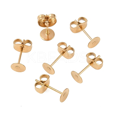 Ion Plating(IP) 304 Stainless Steel Stud Earring Findings STAS-H436-24G-5mm-1