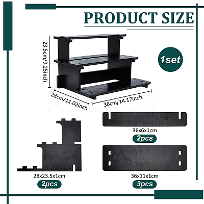 1 Bag 3-Tier Wood Display Riser Stands for Cosmetic ODIS-PH0002-02-1