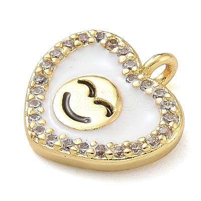 Rack Plating Brass Micro Pave Clear Cubic Zirconia with Enamel Charms KK-G515-12B-1