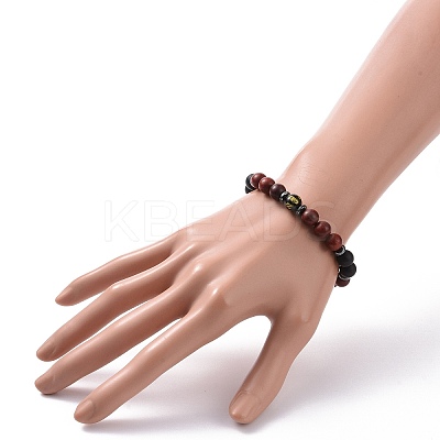 Wooden & Non-magnetic Synthetic Hematite Beaded Bracelet Sets BJEW-JB09063-1
