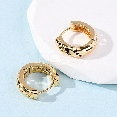 Ring Brass Micro Pave Cubic Zirconia Hoop Earrings EJEW-F384-05G-1