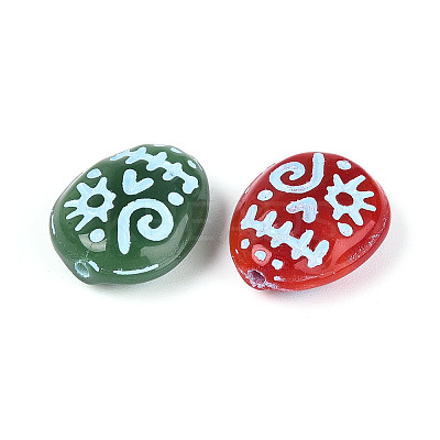 Painted Glass Beads GLAA-T025-53M-02-1