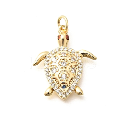Brass Micro Pave Cubic Zirconia Pendants KK-Q040-02I-G-1