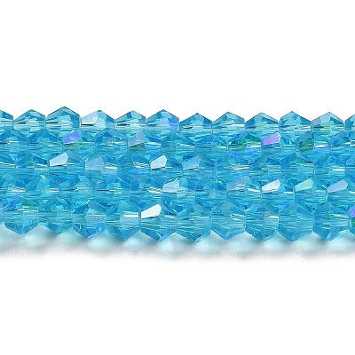 Transparent Electroplate Glass Beads Strands EGLA-A039-T4mm-L19-1