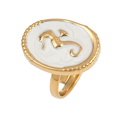 304 Stainless Steel Enamel Open Cuff Rings for Women RJEW-K301-06B-02-1