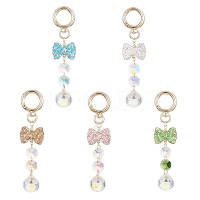 Glass Teardrop Pendants Decoration HJEW-JM01118-1