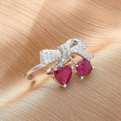 Brass Micro Pave Cubic Zirconia Cuff Rings for Women RJEW-A062-01P-1