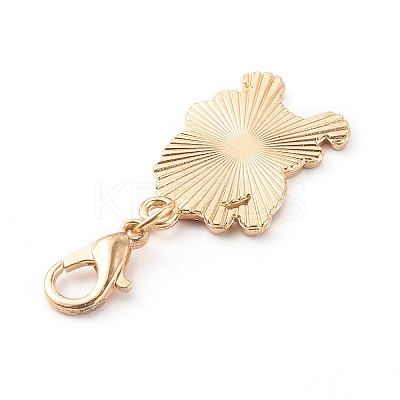 Christmas Theme Light Gold  Alloy Enamel Pendants X1-HJEW-JM00470-1