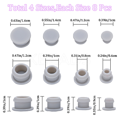 32Pcs 4 Style Silicone Bottle Seal Plug AJEW-GF0008-10C-03-1
