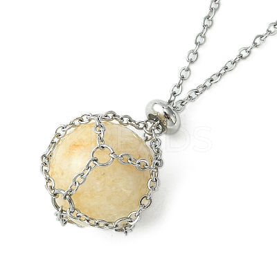 Tarnish Resistant 304 Stainless Steel Cable Chains Macrame Pouch Empty Stone Holder for Pendant Necklaces Making NJEW-TA00086-01-1