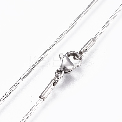 Non-Tarnish 304 Stainless Steel Snake Chain Necklaces NJEW-F248-01A-P-1