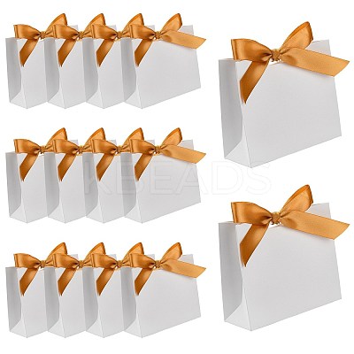 White Cardboard Paper Wedding Candy Boxes with Ribbon CON-FZC0002-002A-1