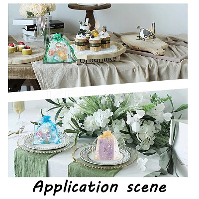 120 Pcs 12 Styles Lace Organza Drawstring Gift Bags OP-PH0001-25-1