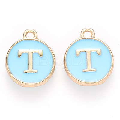 Golden Plated Alloy Enamel Charms ENAM-S118-04T-1