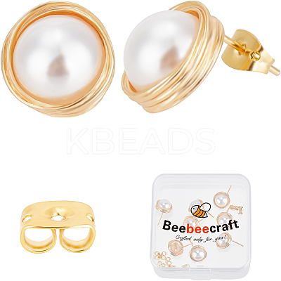 10Pcs Brass Stud Earring Findings KK-BBC0011-38-1
