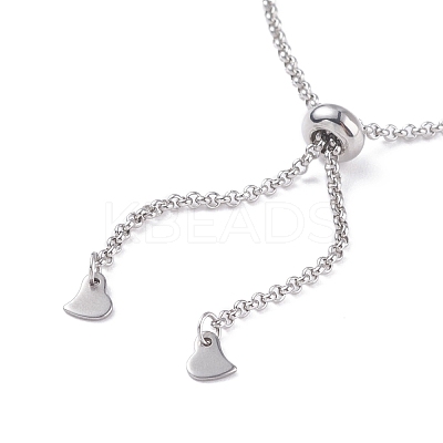 304 Stainless Steel Rolo Chain Slider Bracelet Making AJEW-JB01117-02-1