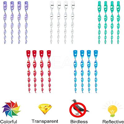 PVC Plastic Spiral Reflective Birds Repellent Safety Rod AJEW-GA0001-04-1