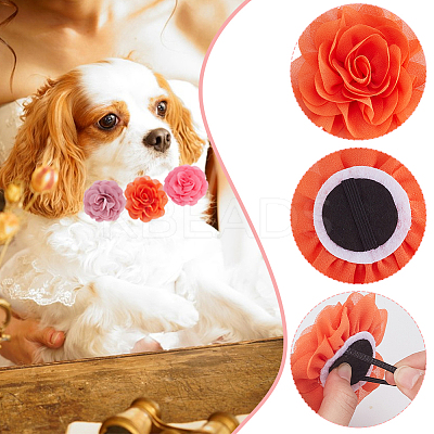 8Pcs 8 Colors Polyester Flower Ornament Accessories DIY-GF0010-64B-1
