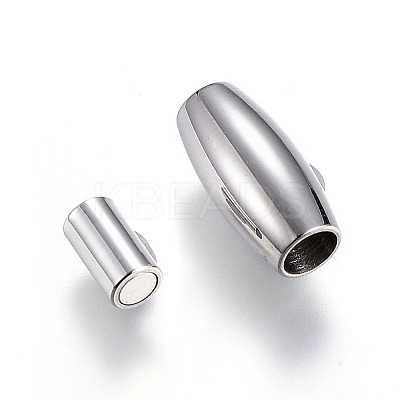Tarnish Resistant 304 Stainless Steel Magnetic Clasps with Glue-in Ends STAS-D159-42-1