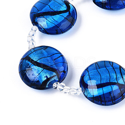 Handmade Silver Foil Glass Beads Strands FOIL-N029-07-1